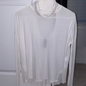 bobi Tops - White Long Sleeve Mock Neck Tee bobi Tops - White Long Sleeve Mock Neck Tee